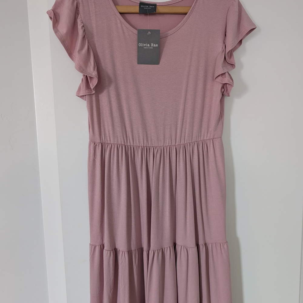 Olivia Rae Pink Ruffle Sleeve Dress
